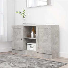 betonszürke szerelt fa tálalószekrény 120 x 30,5 x 70 cm