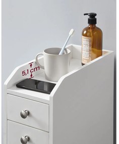 Keskeny fürdőszoba szekrény, fehér, 18x40x70cm