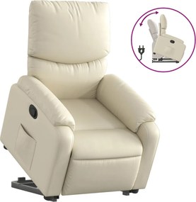 vidaXL krémszínű műbőr felállást segítő dönthető fotel