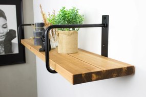 Loft fali polc Rusztikus fa vastag nappaliba 70cm