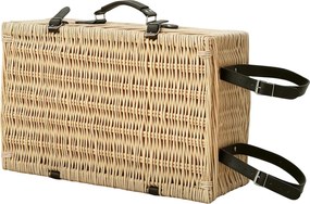 Outsunny Fűzfa Piknik Kosár 4 Férőhellyel Hőszigetelt Hűtőtáskával, Piknik Terítővel, Evőeszköz Készlettel - Teljes Piknik Készlet Kempinghez, Tengerp