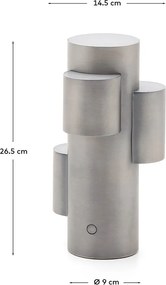 Ezüstszínű fém LED dimmelhető asztali lámpa (magasság 26,5 cm) Adrina – Kave Home