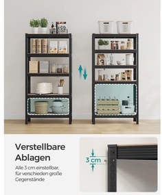 Polcos állvány, salgópolc, 130kg polconkénti teherbírással, szürkés barna polcokkal