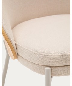 Krémszínű-natúr színű étkezőszék Eamy – Kave Home