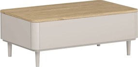 Amilio dohányzóasztal 100 cm fiókos, lábakon - kasmír / olajozott tölgy