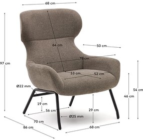 Barna fotel Belina – Kave Home