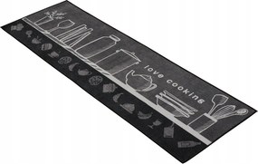 Szőnyeg Konyhai Futópad Padlószőnyeg 120x40cm Sötét Mintás