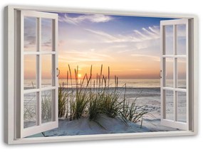 Gario Vászonkép Ablak a tengerpartra nézo ablak Méret: 60 x 40 cm
