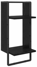 vidaXL Fali polc készlet 4 pcs Fekete tölgy 65 x 25 x 30 cm Faanyag
