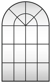 fekete ívelt vas fali tükör 60 x 100 cm