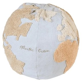 Kék-bézs gyerek puff World Map – Lorena Canals