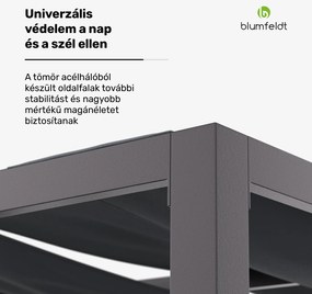 Blumfeldt Shade Cove GreenWall, pergola, 3 x 3 m, oldalfalak, porszórt festék, időjárásálló