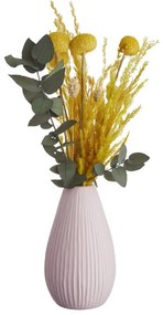 RIFFLE kerámia váza, rózsaszín 15,5 cm