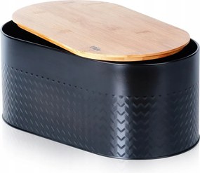 Kenyértartó Zsemle Bambusz Konyhai Deszka Fekete