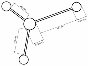 LED fali lámpa JOY 3xGX53/6W/230V fekete