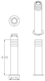 Kültéri lámpa RINO 1xE27/12W/230V IP54 44 cm fekete