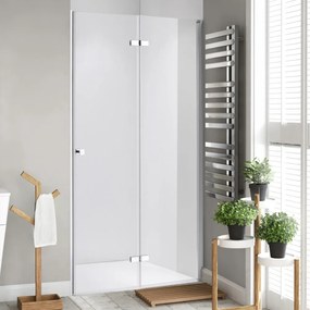 Stuxi Verona 90 cm széles csukló zuhanyajtó, 6 mm vízlepergető üveggel, króm profillal