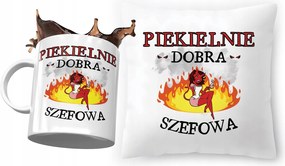 Főnöki párna ajándék bögre szett fényképes nyomtatással