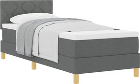 vidaXL Boxrugós ágy matracmal Sötétszürke 80 x 200 cm szövet