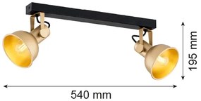 Argon 7144 - Spotlámpa LENORA 2xE14/7W/230V arany/fekete
