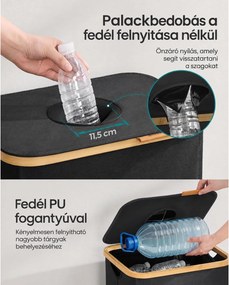 Palackgyűjtő visszaváltható palackokhoz, 95 L, kivehető zsákkal, fekete-bézs