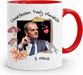 Donald Tusk Piros Bögre Platform Ajándék fényképes nyomtatással