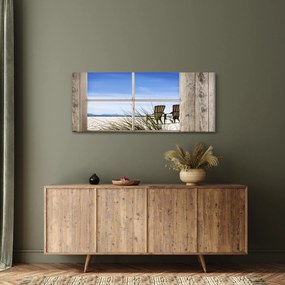 Kép - A strandra néző ablak (120x50 cm)