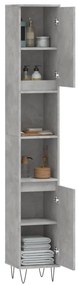 Betonszürke szerelt fa fürdőszobaszekrény 30 x 30 x 190 cm