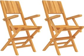 vidaXL 2 db összecsukható tömör tíkfa kerti szék 55 x 61 x 90 cm