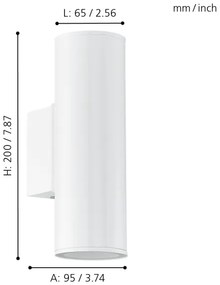 Eglo 94101 - LED-es kültéri lámpa RIGA 2xGU10/3W/230V