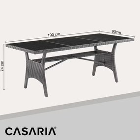 Deuba Takeo rattan asztal 190x90x74 cm - szürke