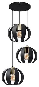 Csillár zsinóron NEWTON 3xE27/15W/230V fekete