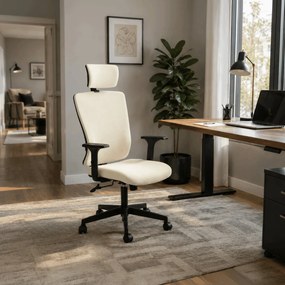 KA-W3137 bézs szövet irodai szék hinta mechanizmussal
