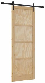 Csúszóajtó Természetes és fekete 83 x 232 cm