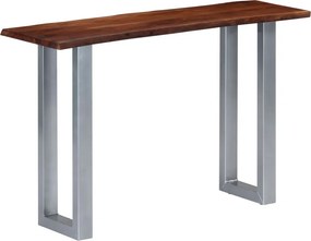 vidaXL tömör akácfa és vas tálalóasztal 115 x 35 x 76 cm