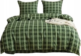 Kétszemélyes ágyneműhuzat garnitúra 140x200 2 70x80 Zöld Kockás Ágyneműhuzat