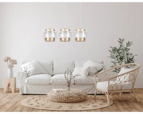 Csillár zsinóron GABI 3xE27/60W/230V arany/fehér