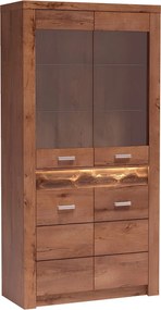 Vitrines szekrény, világos kőris, INFINITY I-03