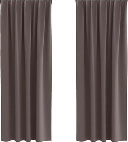 vidaXL Fekete Függöny Gyűrűkkel 2 pcs Sötét Barna 245 x 140 cm