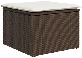 4 darabos Kerti Kanapé Szett Párnákkal Barna Poli Rattan
