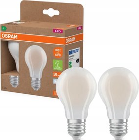 2x Led izzó E27 3,8W 60W 806lm 4000K Filament 213lm/W A osztály Osram