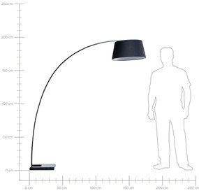 Ívelt fekete fém állólámpa 188 cm BENUE  Beliani