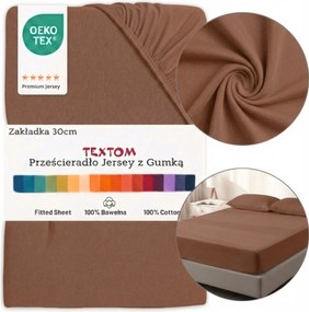 Pamut Lepedő 100% Nougat 120x200cm 30cm Vastag Tömör Kellemes