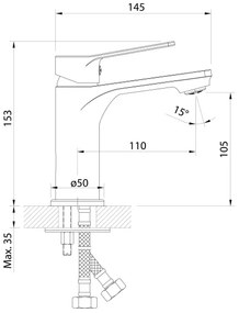 Aqualine - Mosdócsap SINTRA fényezett króm