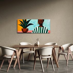 Kép - Nő virággal (120x50 cm)
