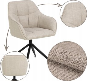 Nappali Étkező Szék Bézs kényelmes kárpitozott Forgatható