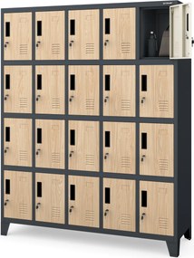 BHP szociális szekrény rekeszekkel, antracit / sonoma tölgy, 1360x1720x450 mm: ROBERT Eco Design