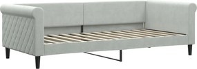 vidaXL világosszürke bársony kanapéágy 90 x 200 cm
