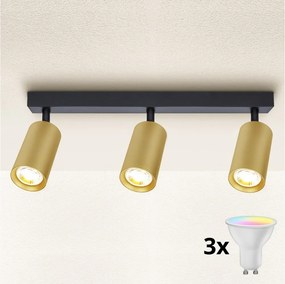 Brilagi - LED dimmelhető spotlámpa SELE GOLDEN 3xGU10/6W/230V fekete/arany