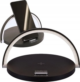 Led Asztali Lámpa Indukciós Vezeték Nélküli Töltővel Telefonhoz, Fekete